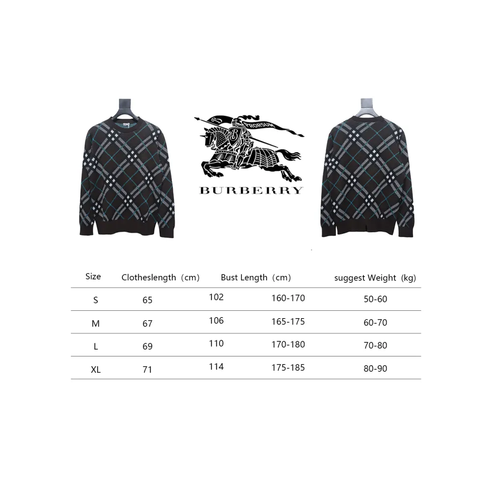 Top Quality Burberry 24Fw Twill Crew Neck Sweater 