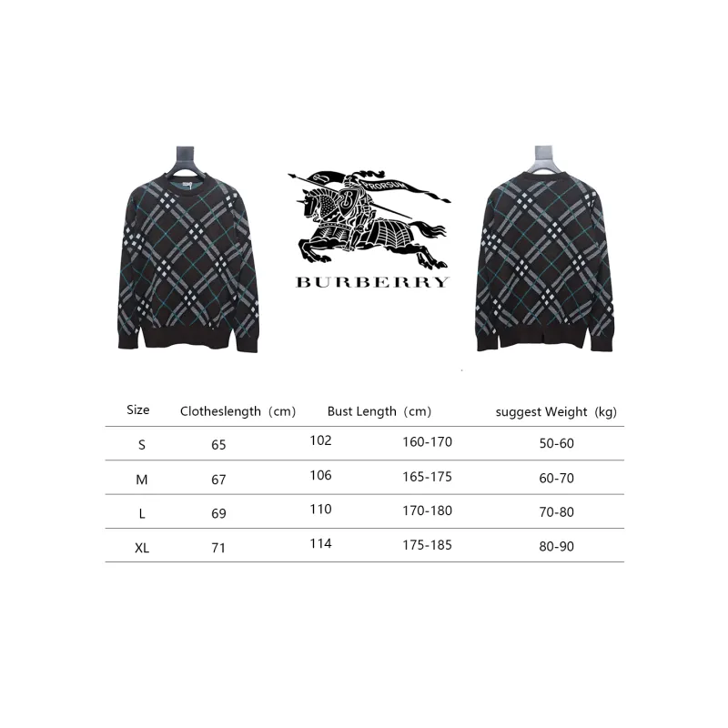 Top Quality Burberry 24Fw Twill Crew Neck Sweater 