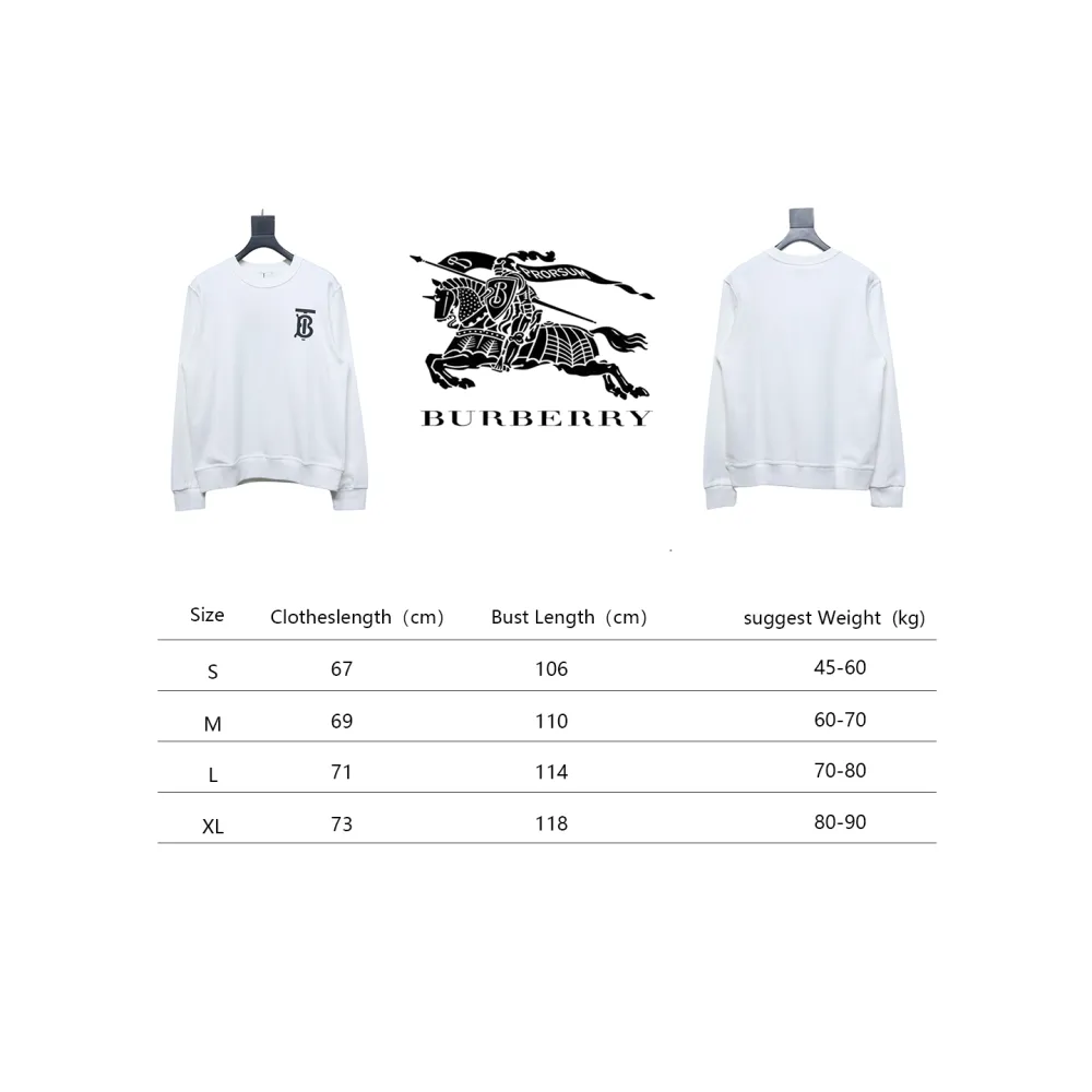 Top Quality Burberry Classic Letter Crew Sweatshirt White 