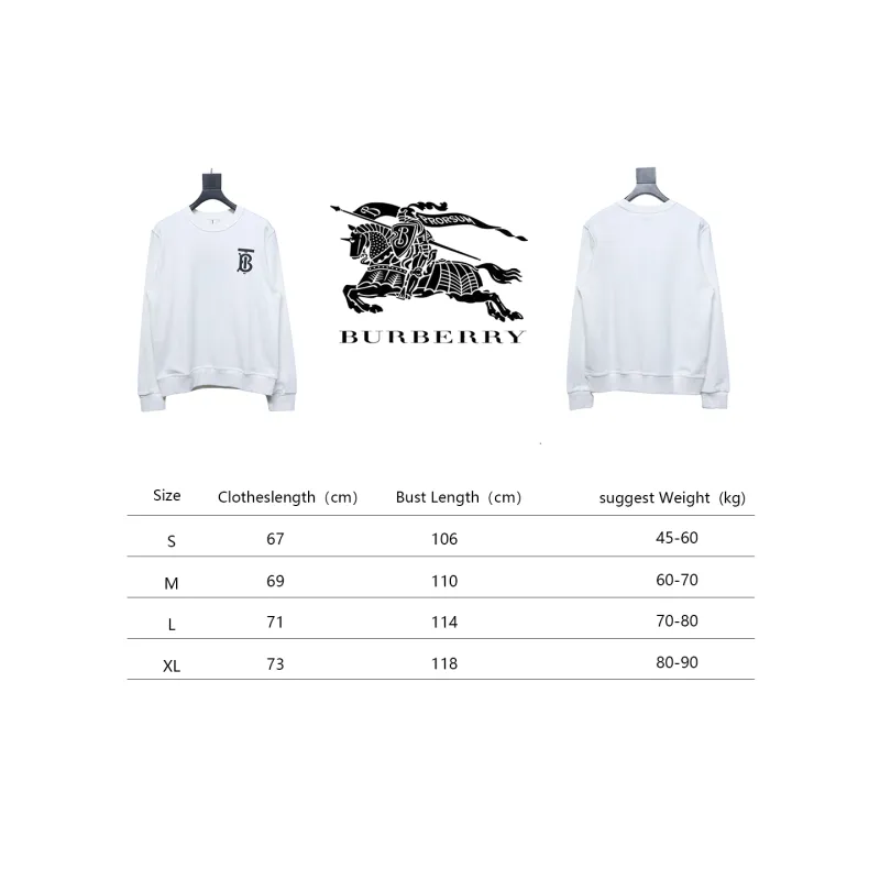 Top Quality Burberry Classic Letter Crew Sweatshirt White 