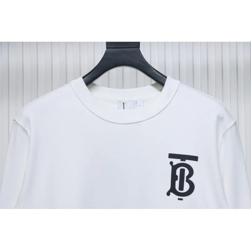 Top Quality Burberry Classic Letter Crew Sweatshirt White 