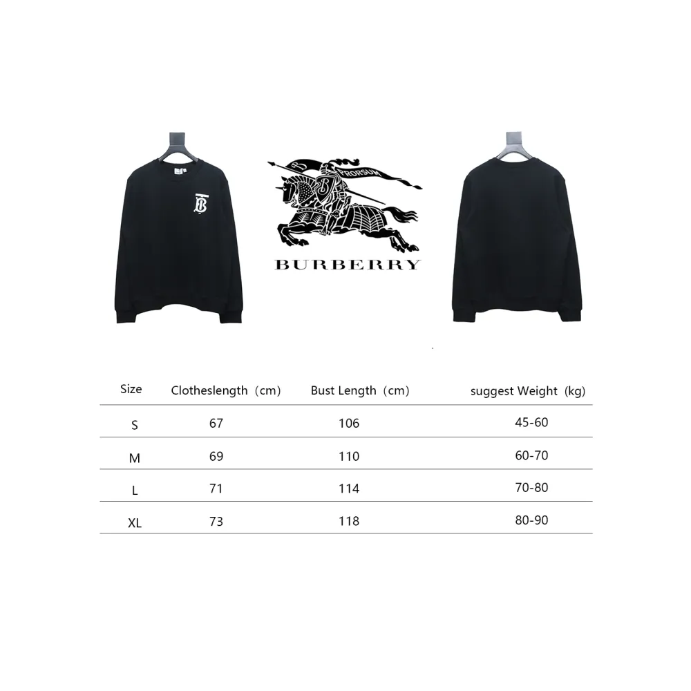 Top Quality Burberry Classic Letter Crew Sweatshirt Black 