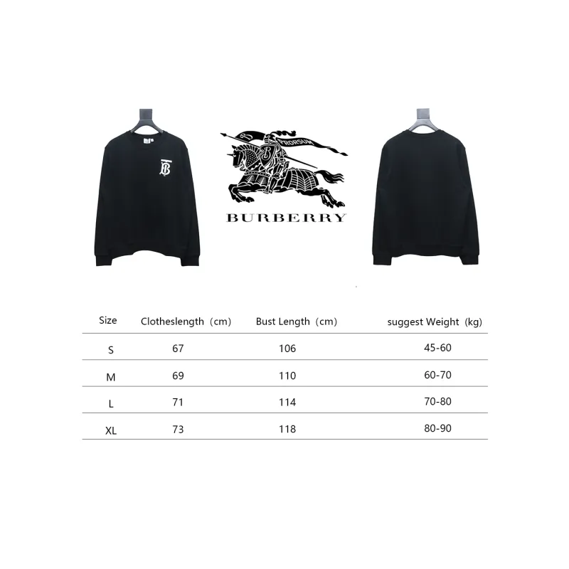 Top Quality Burberry Classic Letter Crew Sweatshirt Black 