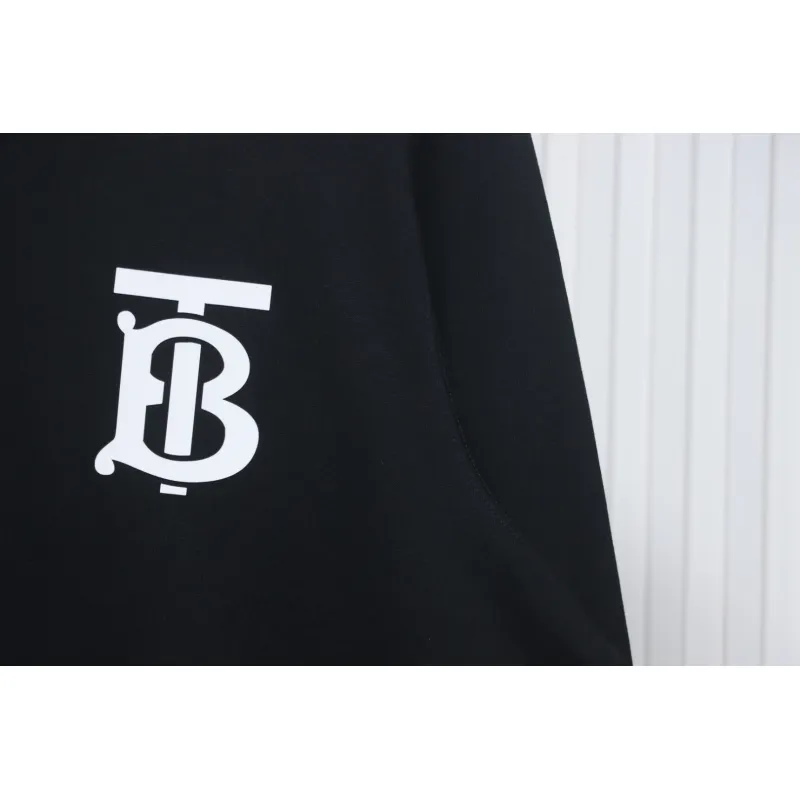 Top Quality Burberry Classic Letter Embossed Hoodie Black 