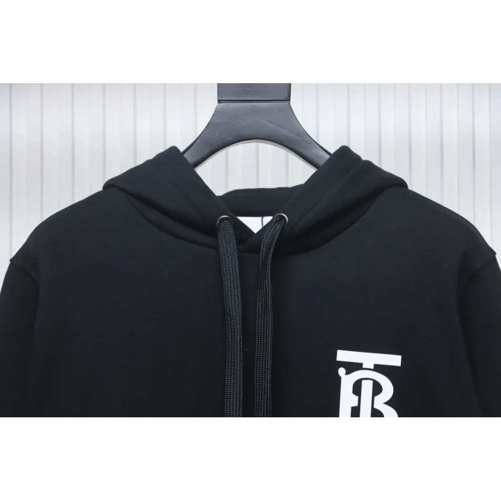 Top Quality Burberry Classic Letter Embossed Hoodie Black 