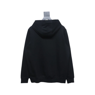 Top Quality     Burberry Classic Letter Embossed Hoodie Black  02