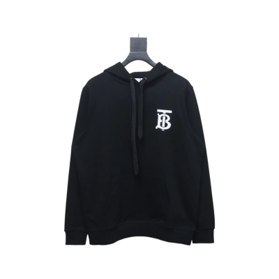 Top Quality     Burberry Classic Letter Embossed Hoodie Black  01