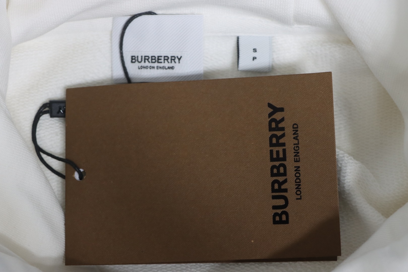     Burberry Classic Letter Embossed Hoodie White 