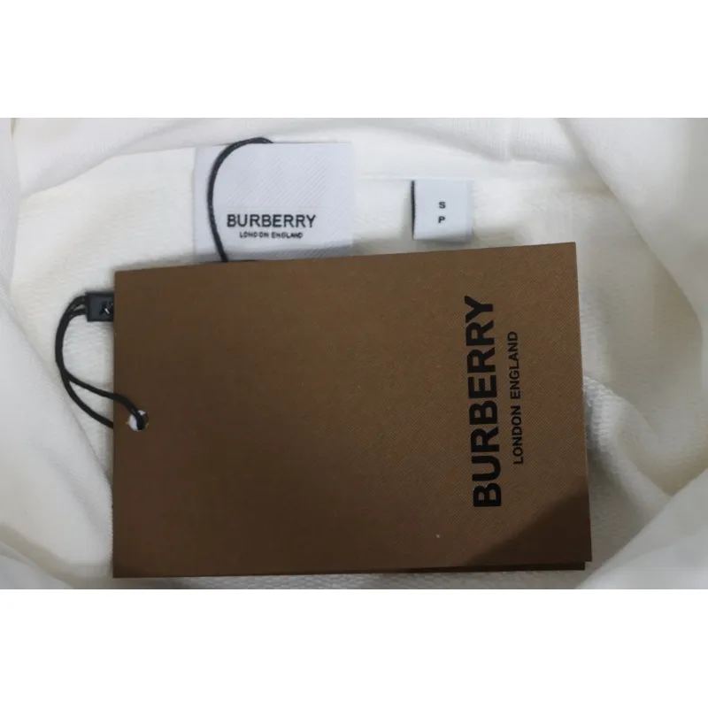 Top Quality Burberry Classic Letter Embossed Hoodie White 