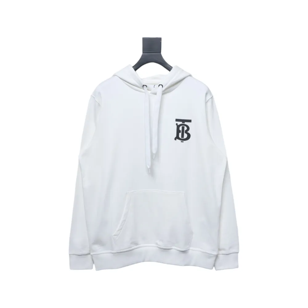 Top Quality Burberry Classic Letter Embossed Hoodie White 