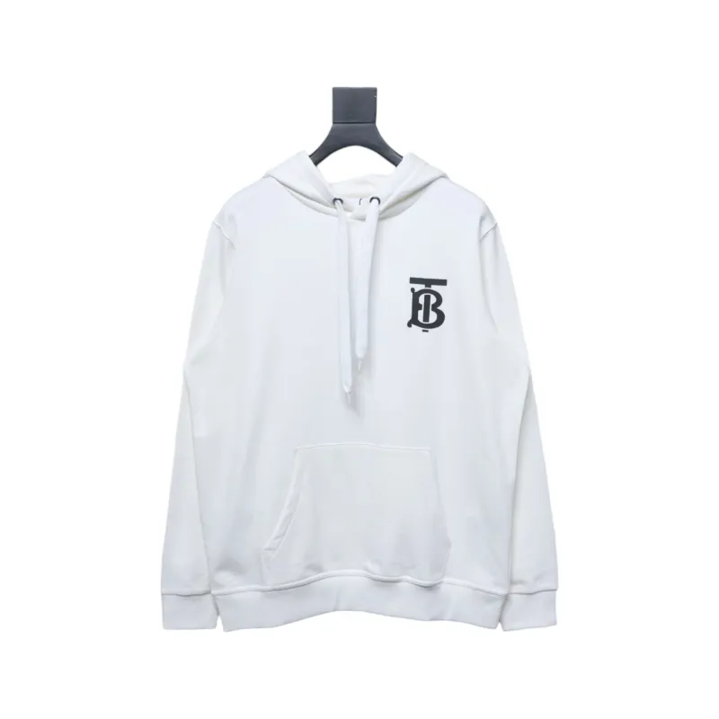 Top Quality Burberry Classic Letter Embossed Hoodie White 