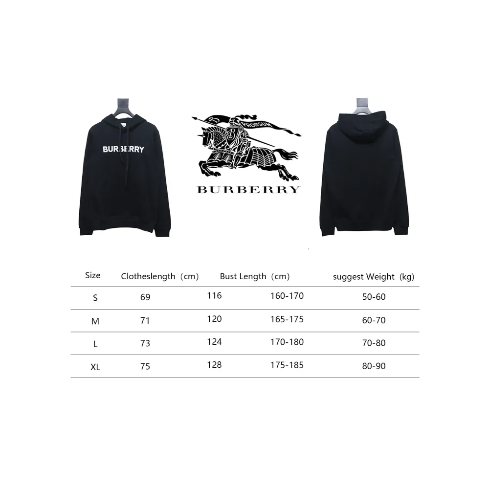 Top Quality Burberry Classic Letter Print Hooded Sweater 