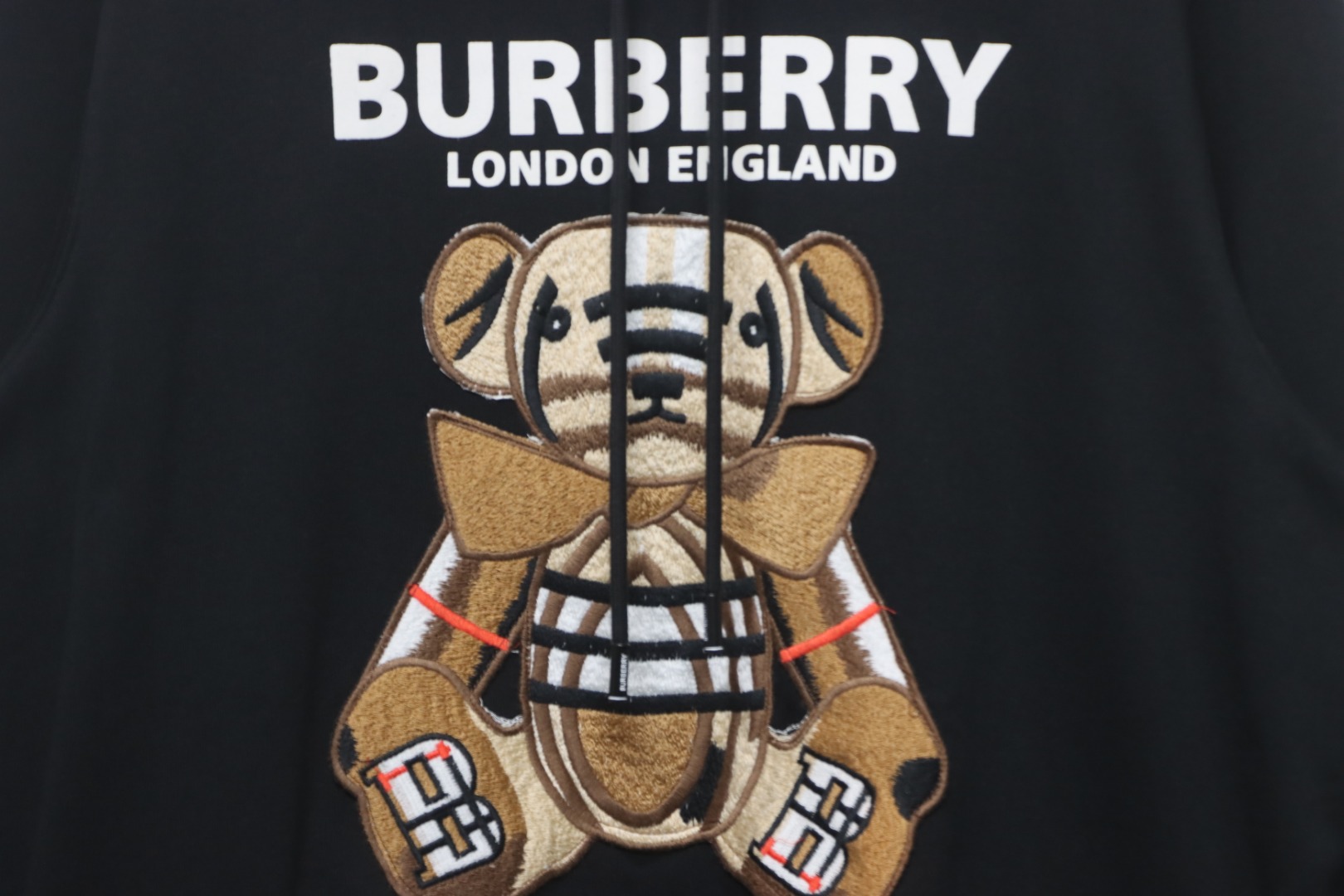     Burberry Embroidered Bear Hoodie Black 