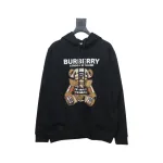 Top Quality Burberry Embroidered Bear Hoodie Black 