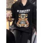 Top Quality Burberry Embroidered Bear Hoodie Black 