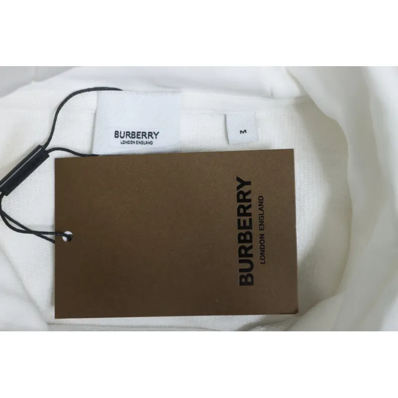 Top Quality Burberry Embroidered Bear Hoodie White 
