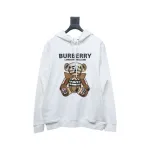 Top Quality Burberry Embroidered Bear Hoodie White 