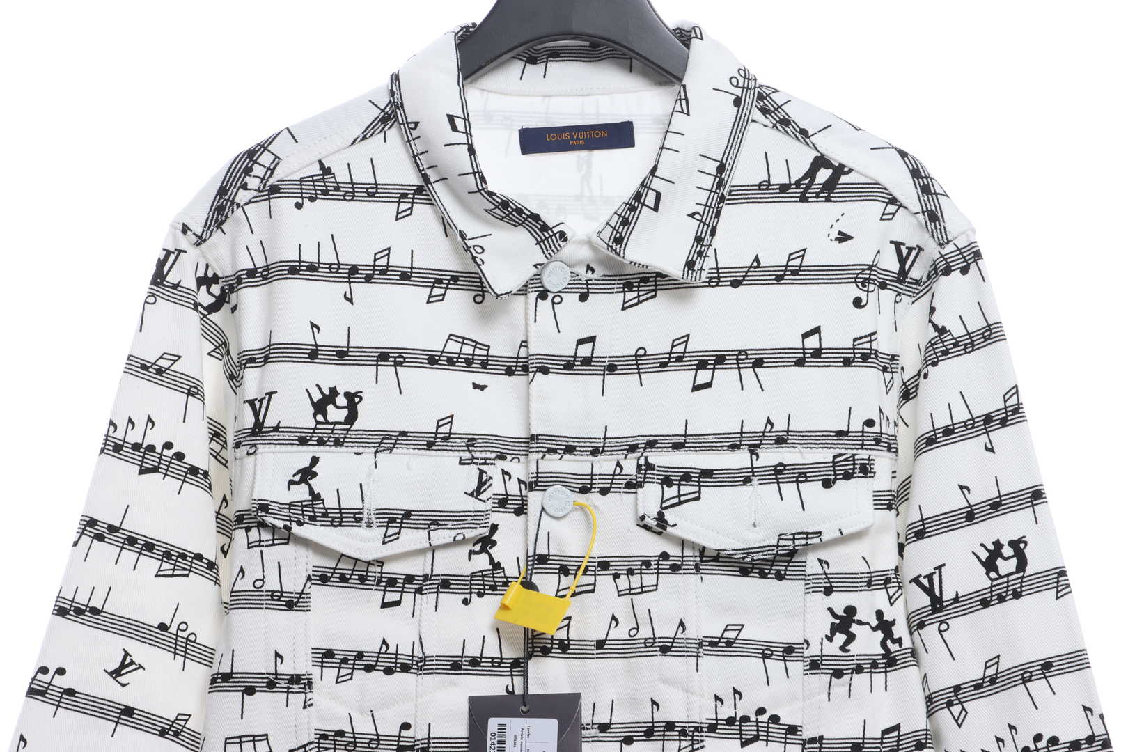     LV sheet music print denim jacket