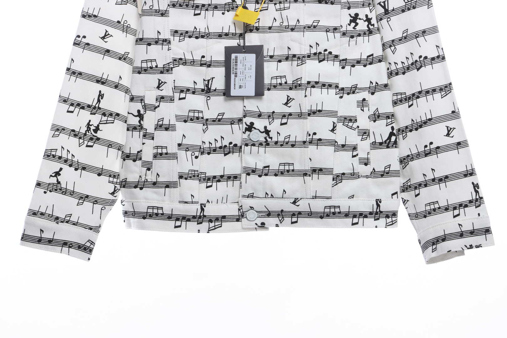     LV sheet music print denim jacket