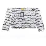 Top Quality LV sheet music print denim jacket