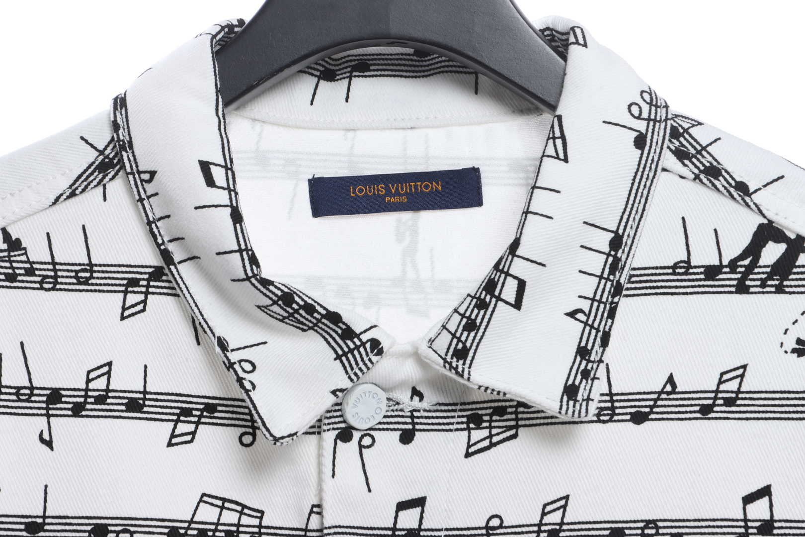     LV sheet music print denim jacket