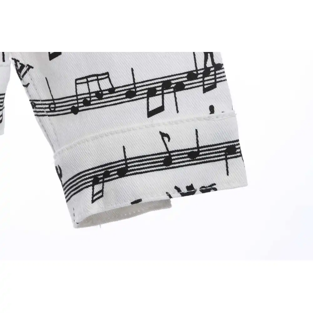Top Quality LV sheet music print denim jacket