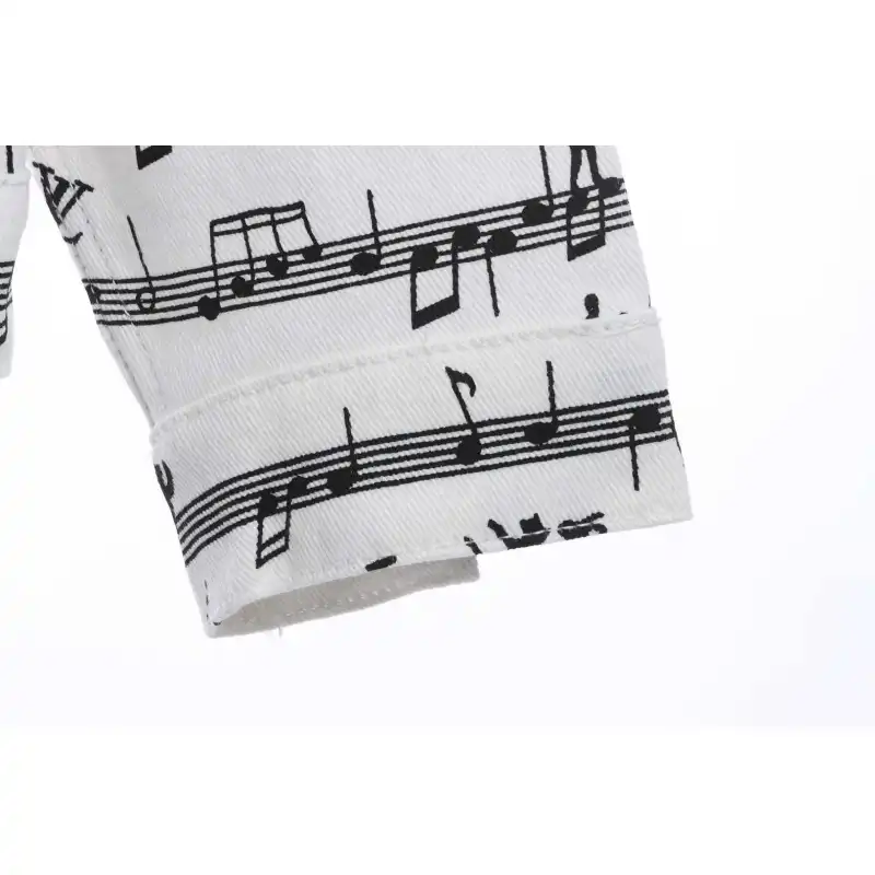 Top Quality LV sheet music print denim jacket