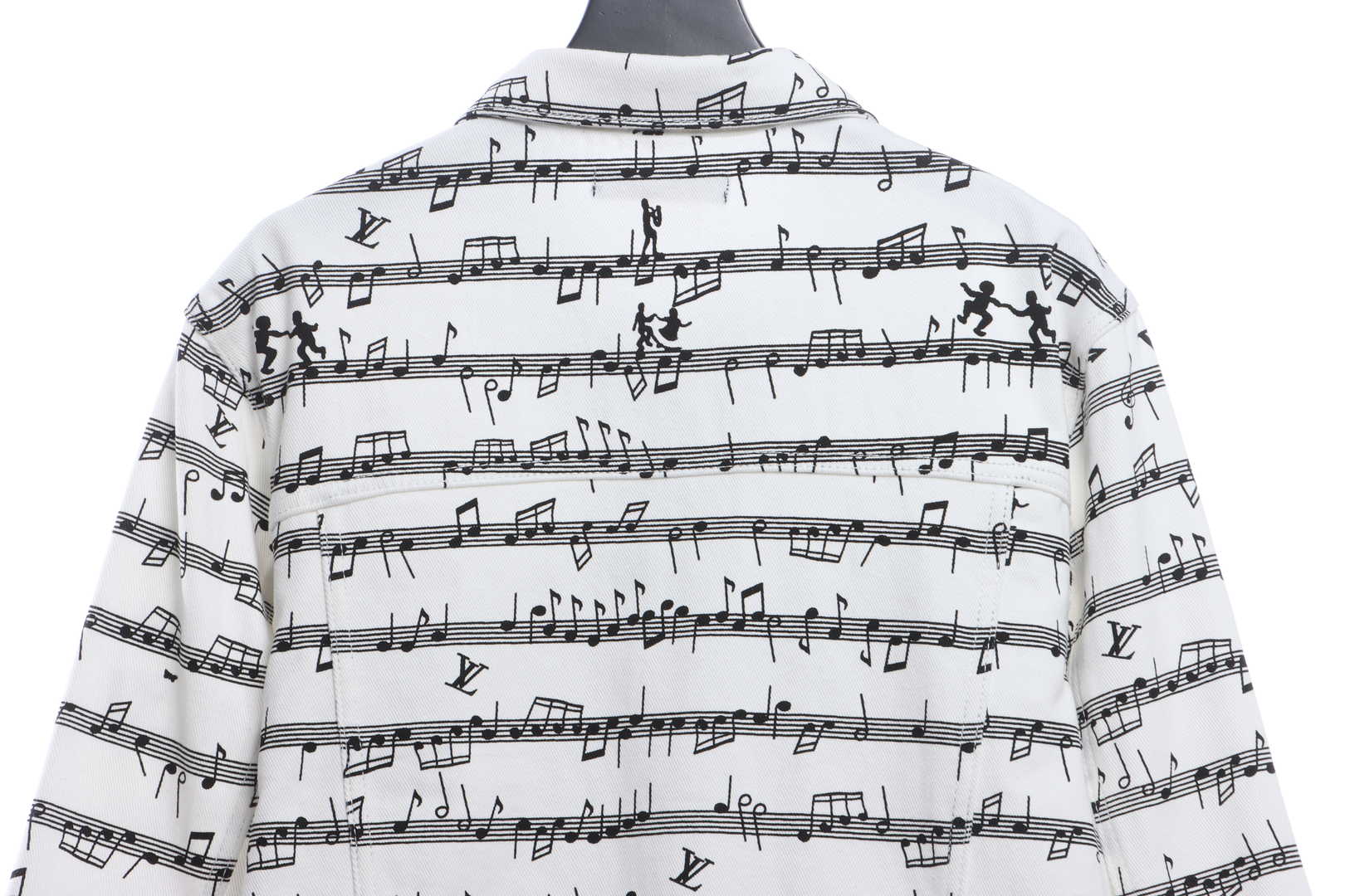     LV sheet music print denim jacket