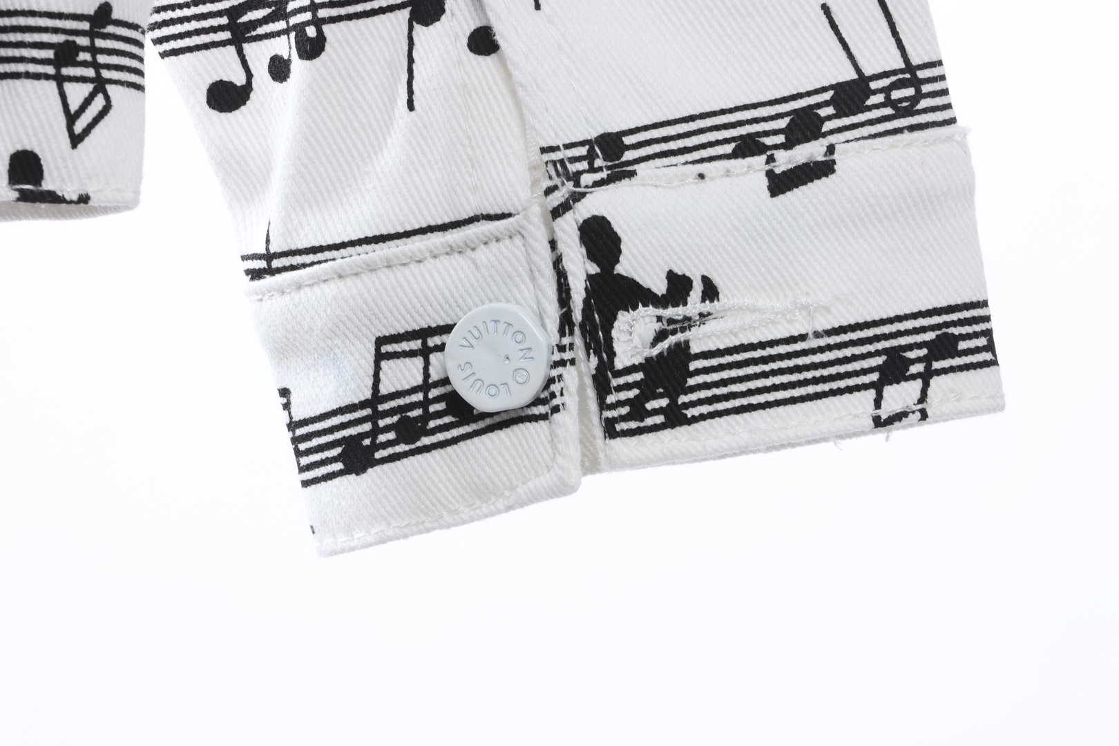     LV sheet music print denim jacket