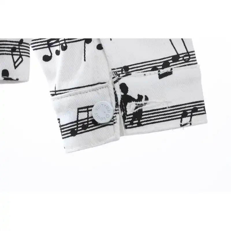 Top Quality LV sheet music print denim jacket