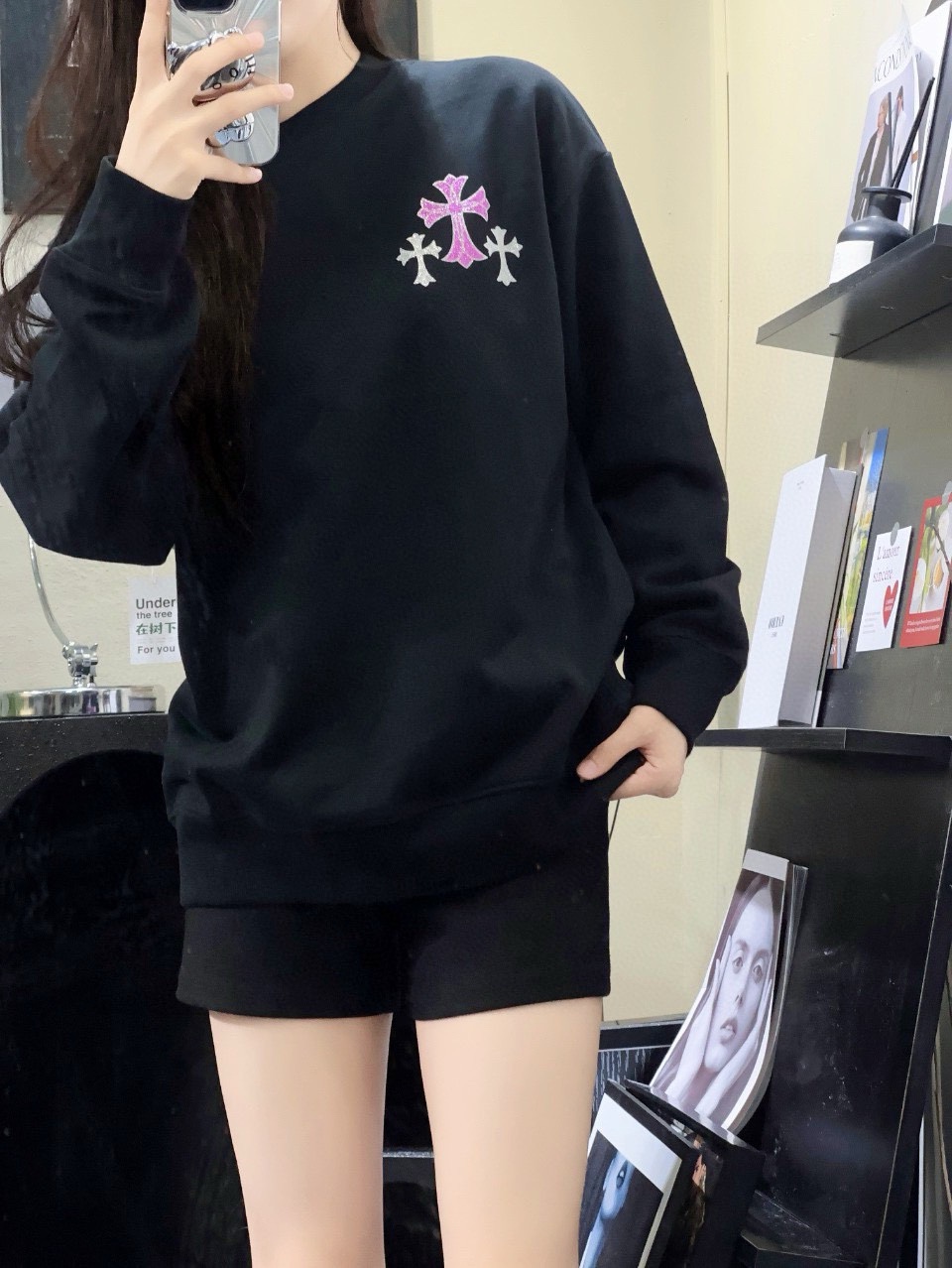     Chrome Hearts 24Fw Cross Print Crew Neck Sweatshirt