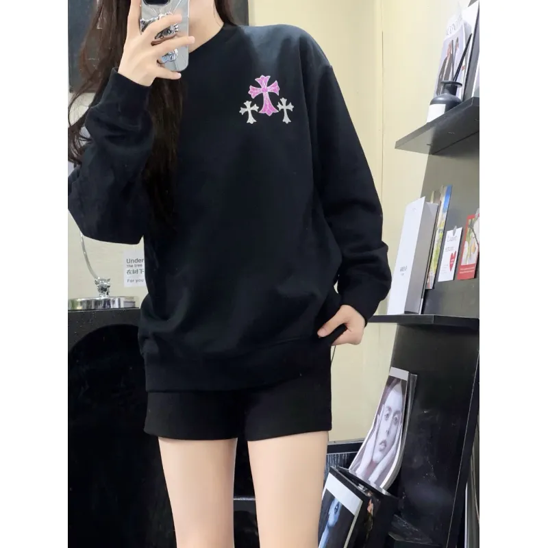 Top Quality Chrome Hearts 24Fw Cross Print Crew Neck Sweatshirt