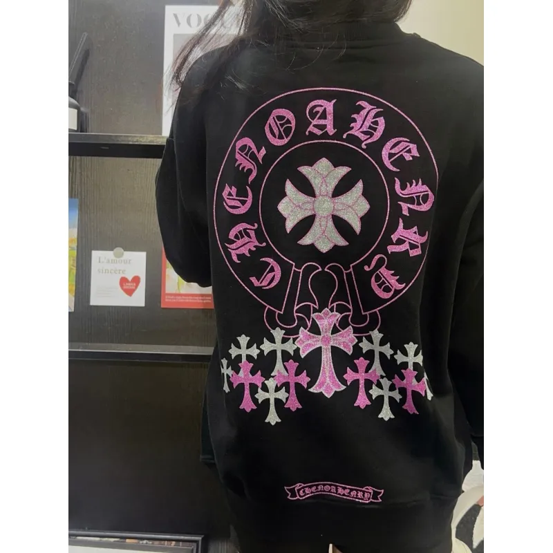 Top Quality Chrome Hearts 24Fw Cross Print Crew Neck Sweatshirt