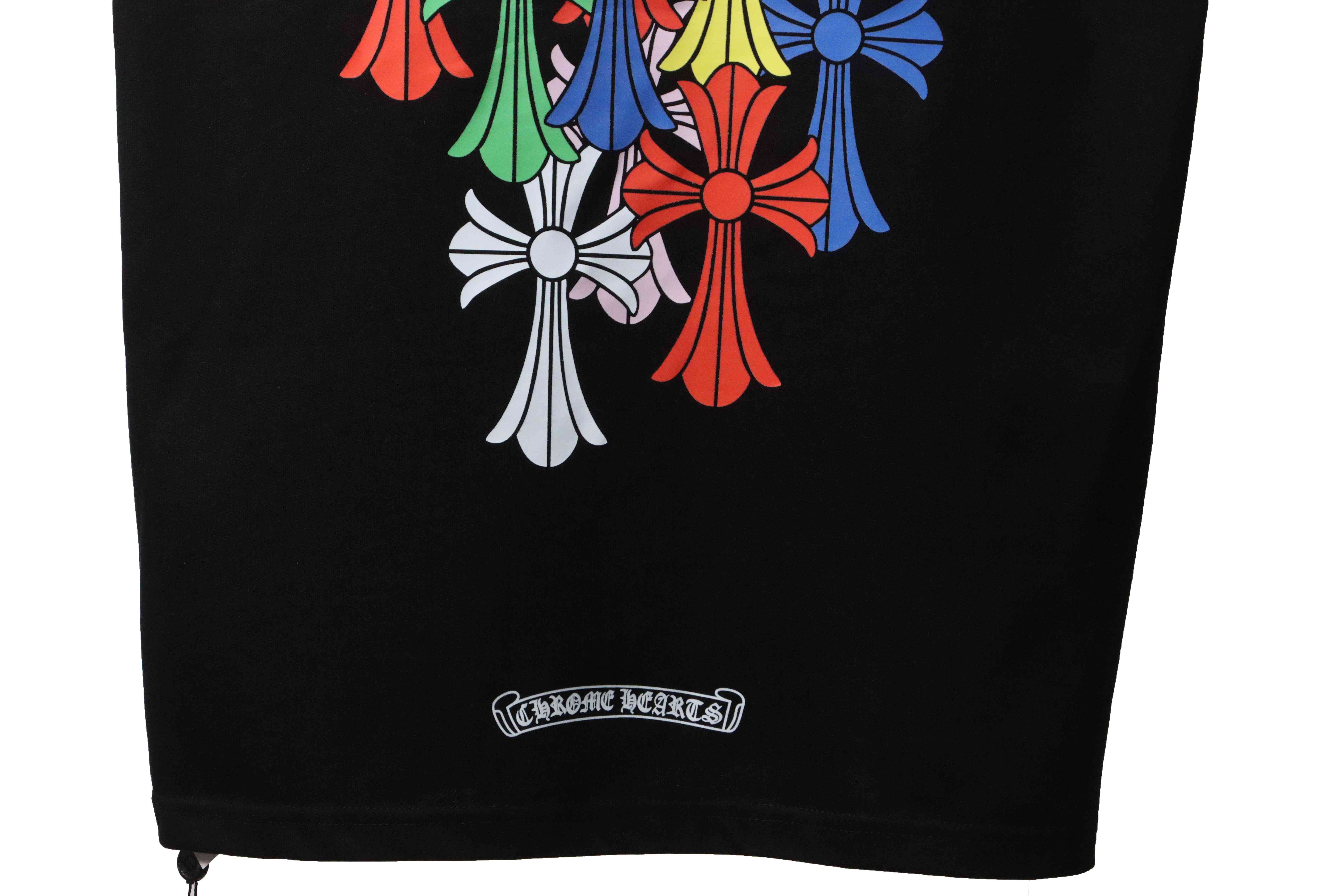     Chrome Hearts Rainbow Cross Print T-Shirt Black