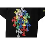 Top Quality Chrome Hearts Rainbow Cross Print T-Shirt Black