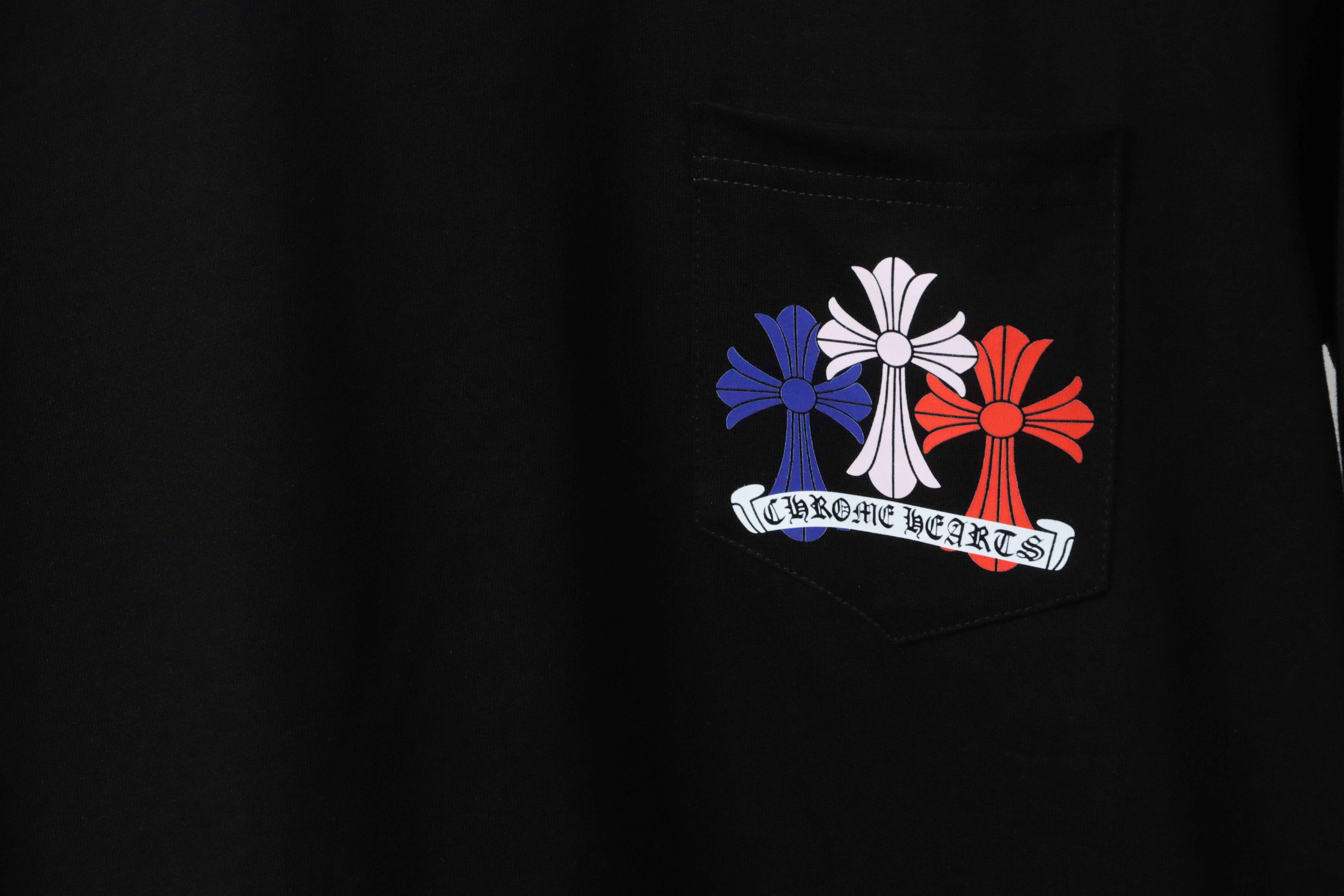     Chrome Hearts Rainbow Cross Print T-Shirt Black