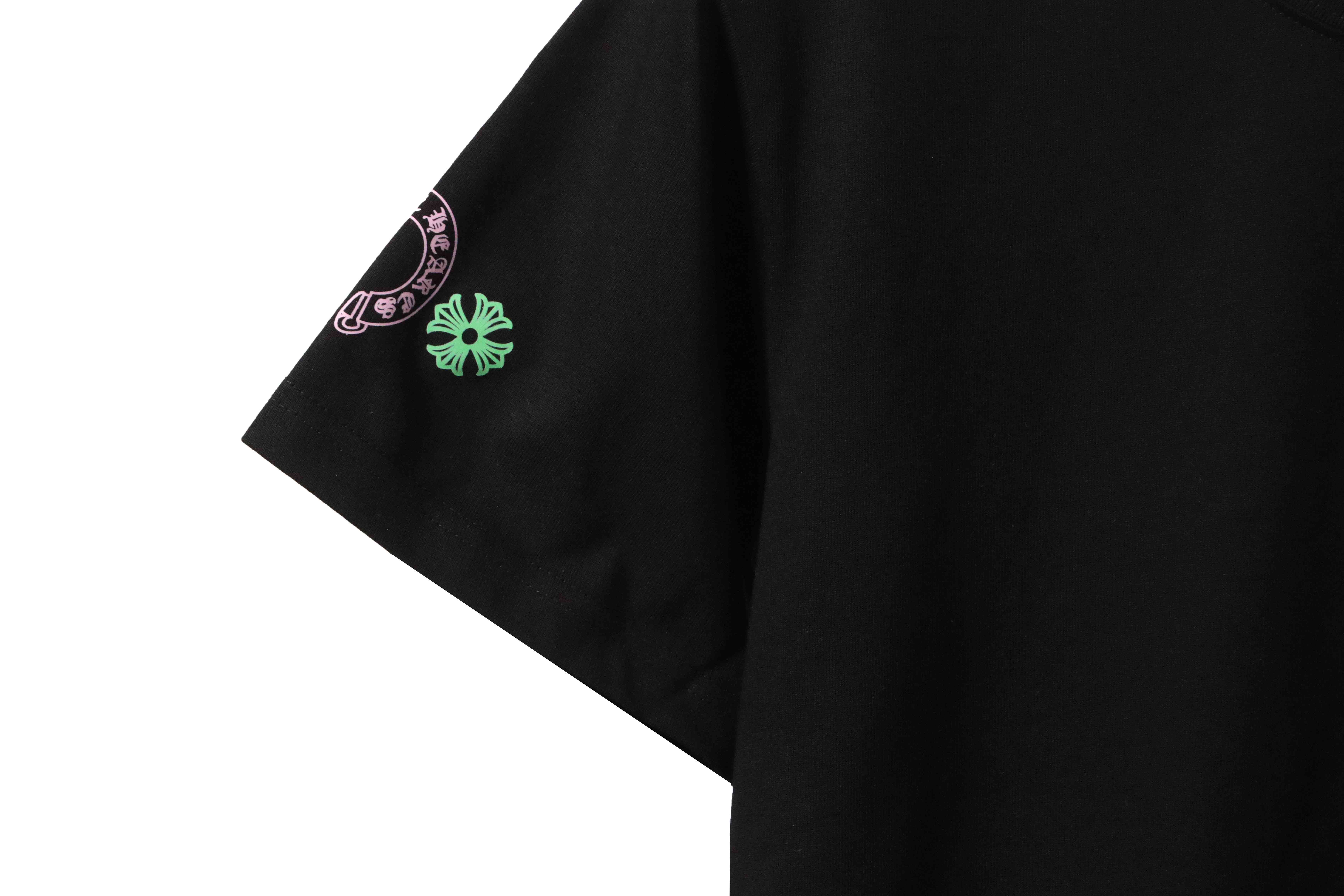     Chrome Hearts Rainbow Cross Print T-Shirt Black