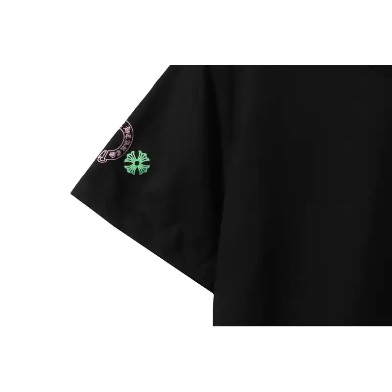 Top Quality Chrome Hearts Rainbow Cross Print T-Shirt Black