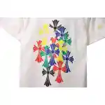 Top Quality Chrome Hearts Rainbow Cross Print T-Shirt White