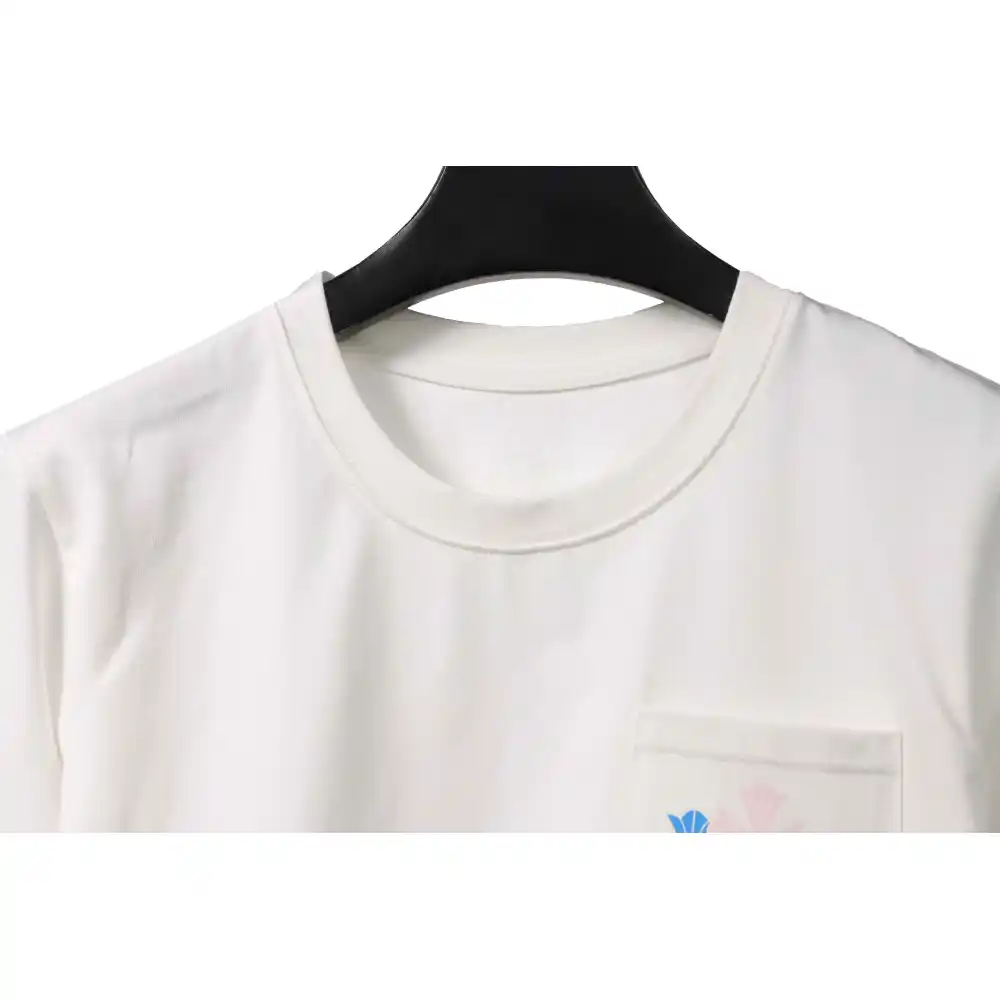Top Quality Chrome Hearts Rainbow Cross Print T-Shirt White