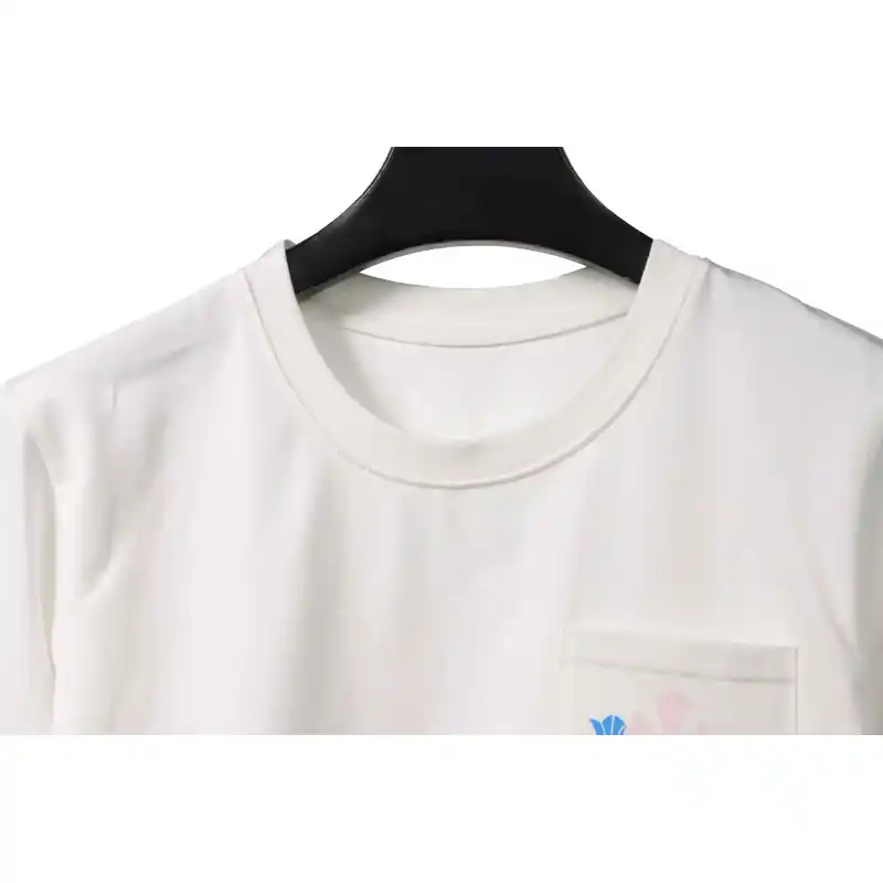 Top Quality Chrome Hearts Rainbow Cross Print T-Shirt White