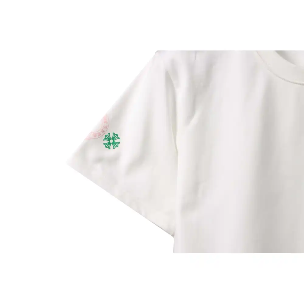 Top Quality Chrome Hearts Rainbow Cross Print T-Shirt White