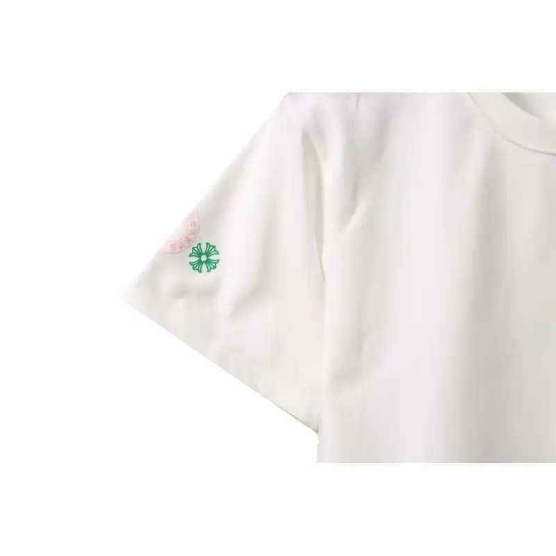 Top Quality Chrome Hearts Rainbow Cross Print T-Shirt White