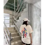 Top Quality Chrome Hearts Rainbow Cross Print T-Shirt White