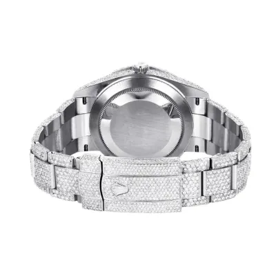Rolex Diamond Embezzled Datejust 41 'Silver' 5996 100000612DED4 (mossanite) 02