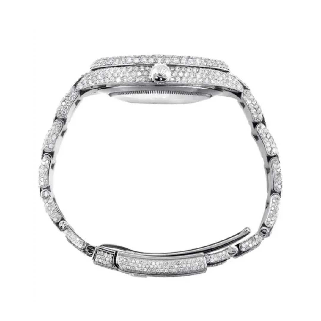 Rolex Diamond Embezzled Datejust 41 'Silver' 5996 100000612DED4 (mossanite)