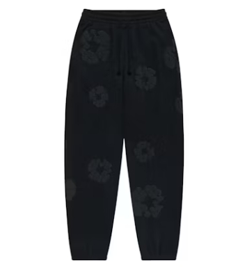 Top Quality Denim Tears Cotton Wreath Sweatpants Black Monochrome