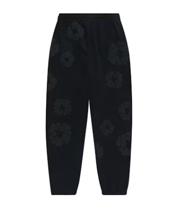 Top Quality Denim Tears Cotton Wreath Sweatpants Black Monochrome