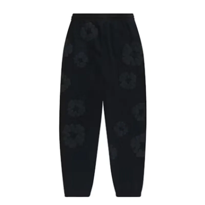Top Quality Denim Tears Cotton Wreath Sweatpants Black Monochrome