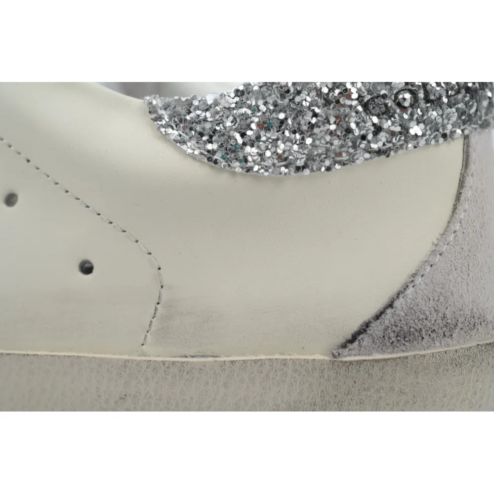 Golden Goose Super Star 'Sparkling Silver Heel'